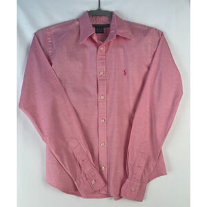 RALPH LAUREN SPORT Shirt Men Pink Size S Slim Fit Pink Pony Preppy Casual Dad